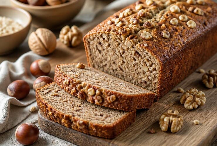 cake aux noix et noisettes sans beurre ni huile